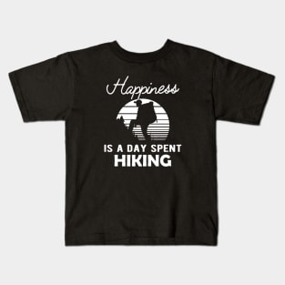 Hiker - Happiness is a day spent hiking Kids T-Shirt
